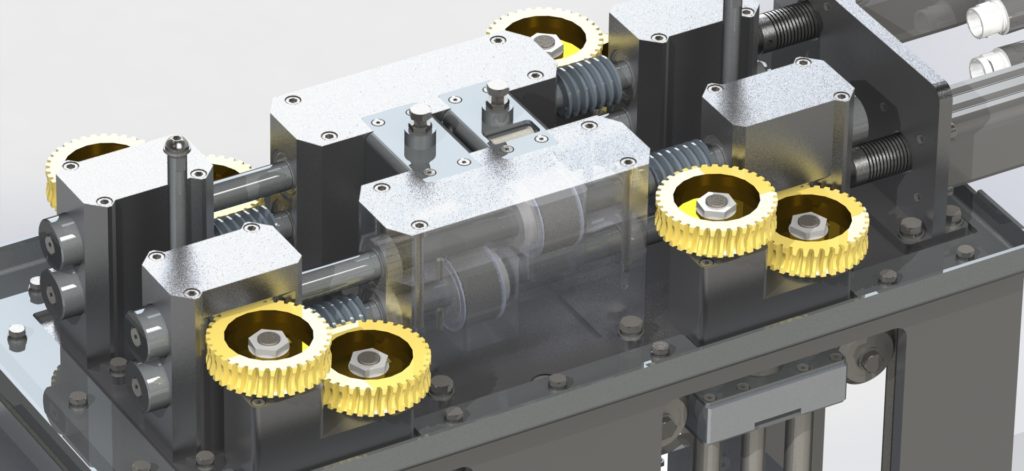 Cast on strap (COS) head assembly. Used for dipping battery plates into molten lead to form connections on plates.